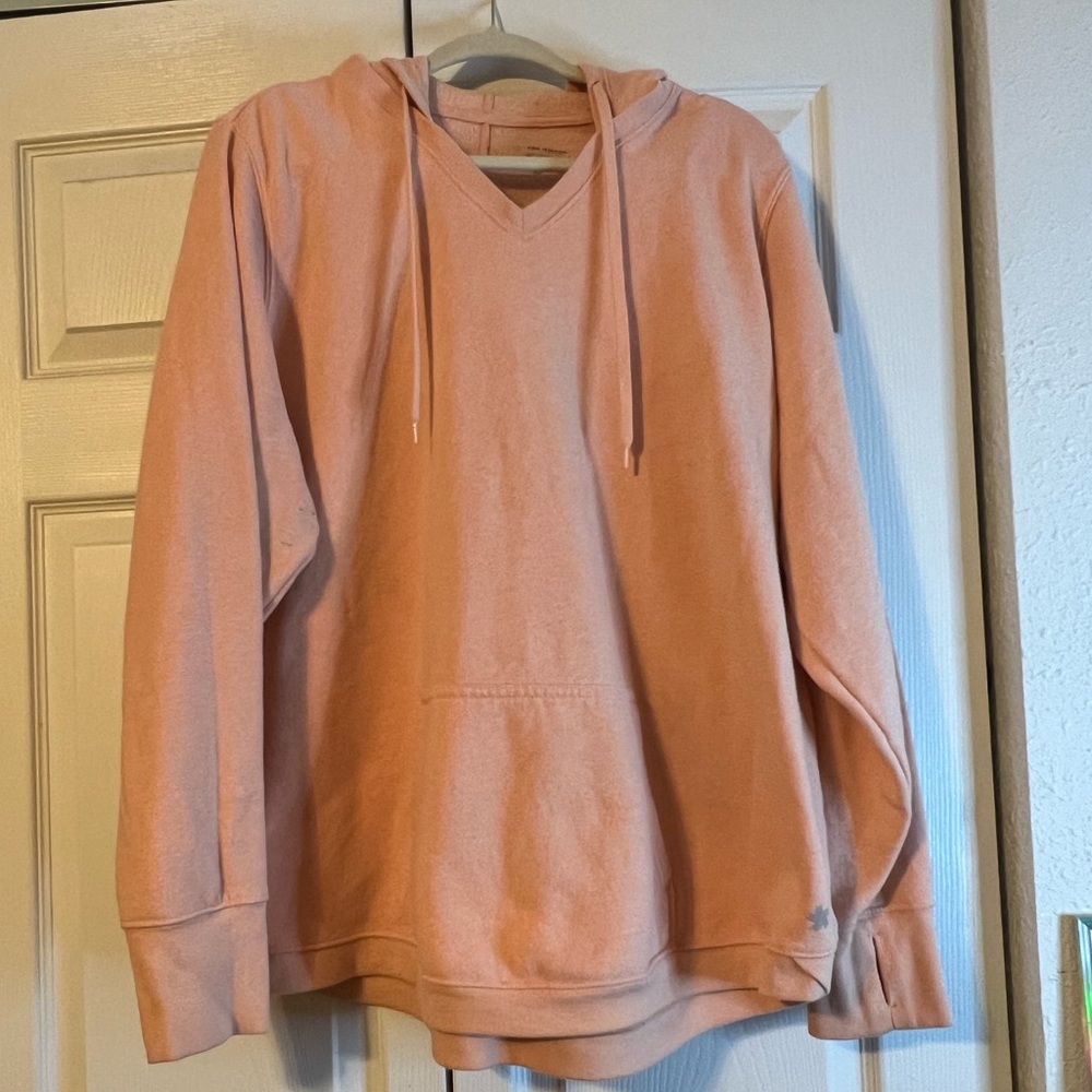 Peach V- Neck Sweatshirt with hood